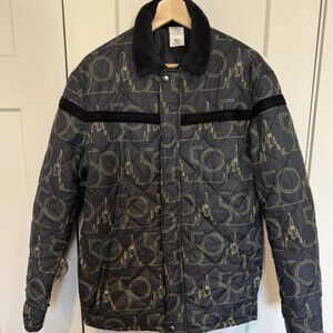 SOLD Disney World 50th Anniversary Quilted Black Gold Jacket Adult Size S
